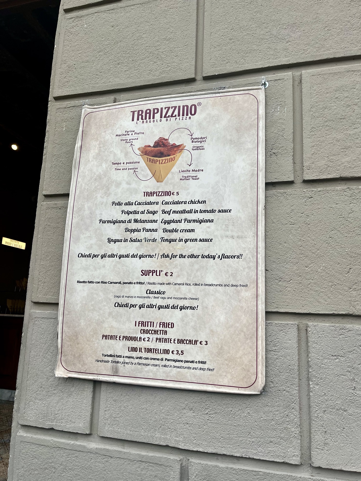 Trapizzino - karta dań i cennik