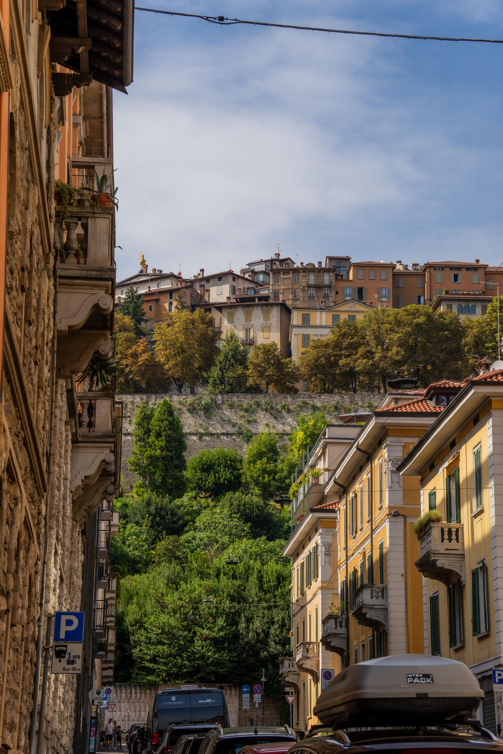 Widok na Città Alta, Bergamo